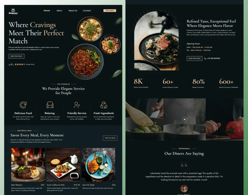 Restaurant Website Design