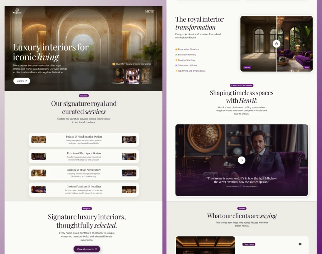 Interior website design